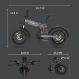 5TH WHEEL Thunder 1FT (EB06) 20" Fat Tire Electric Folding Bike 800W Motor 48V 10Ah Battery