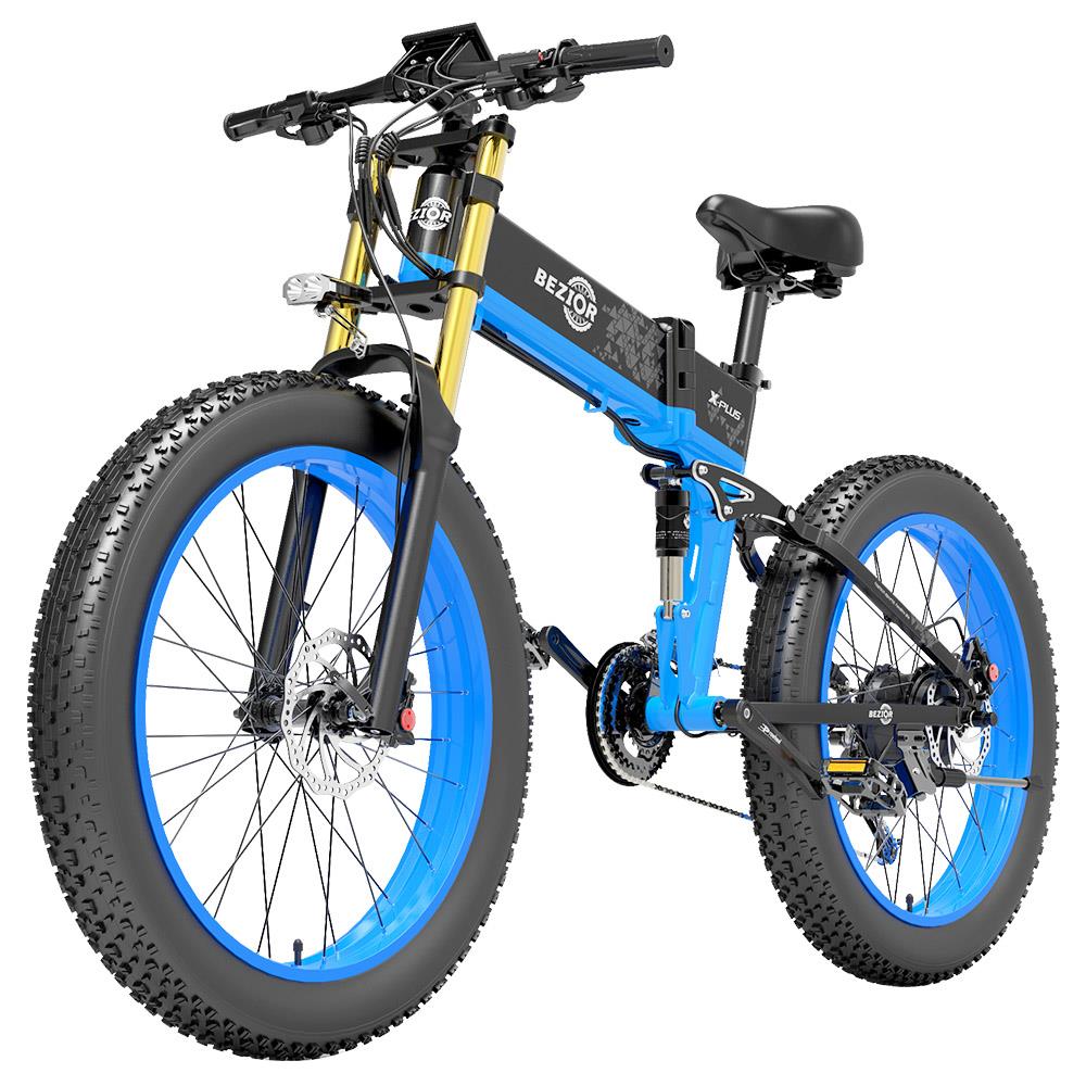 BEZIOR X-PLUS 26*4.0" Bici Pieghevole Elettrica Fat Tire Motore 1500W Batteria 48V 17.5Ah