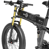 BEZIOR X-PLUS 26*4.0" Fat Tire Electric Folding Bike 1500W Motor 48V 17.5Ah Battery