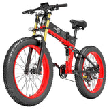 BEZIOR X-PLUS 26*4.0" Fat Tire Electric Folding Bike 1500W Motor 48V 17.5Ah Battery