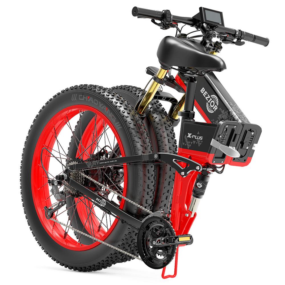 BEZIOR X-PLUS 26*4.0" Bici Pieghevole Elettrica Fat Tire Motore 1500W Batteria 48V 17.5Ah