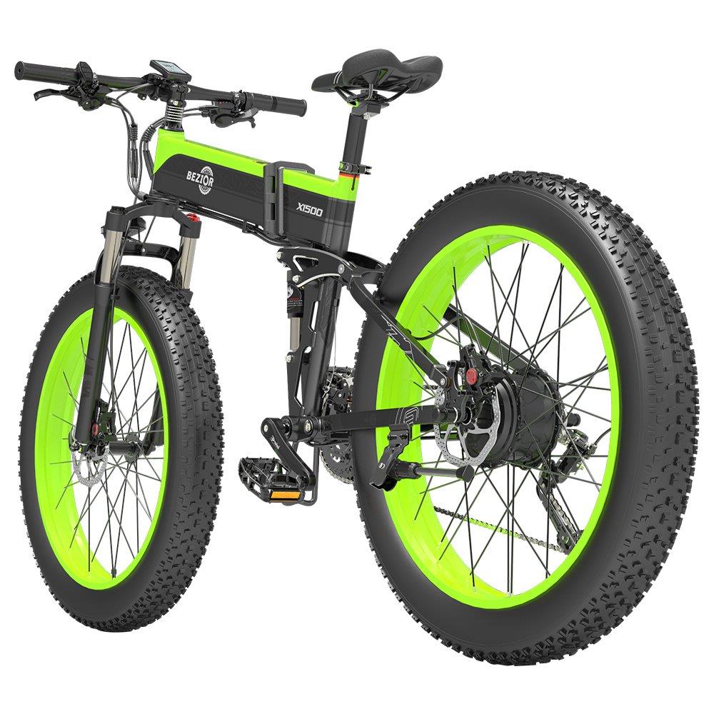 BEZIOR X1500 26x4" Electric Mountain Bike 1500W Motor 48V 12.8Ah Battery