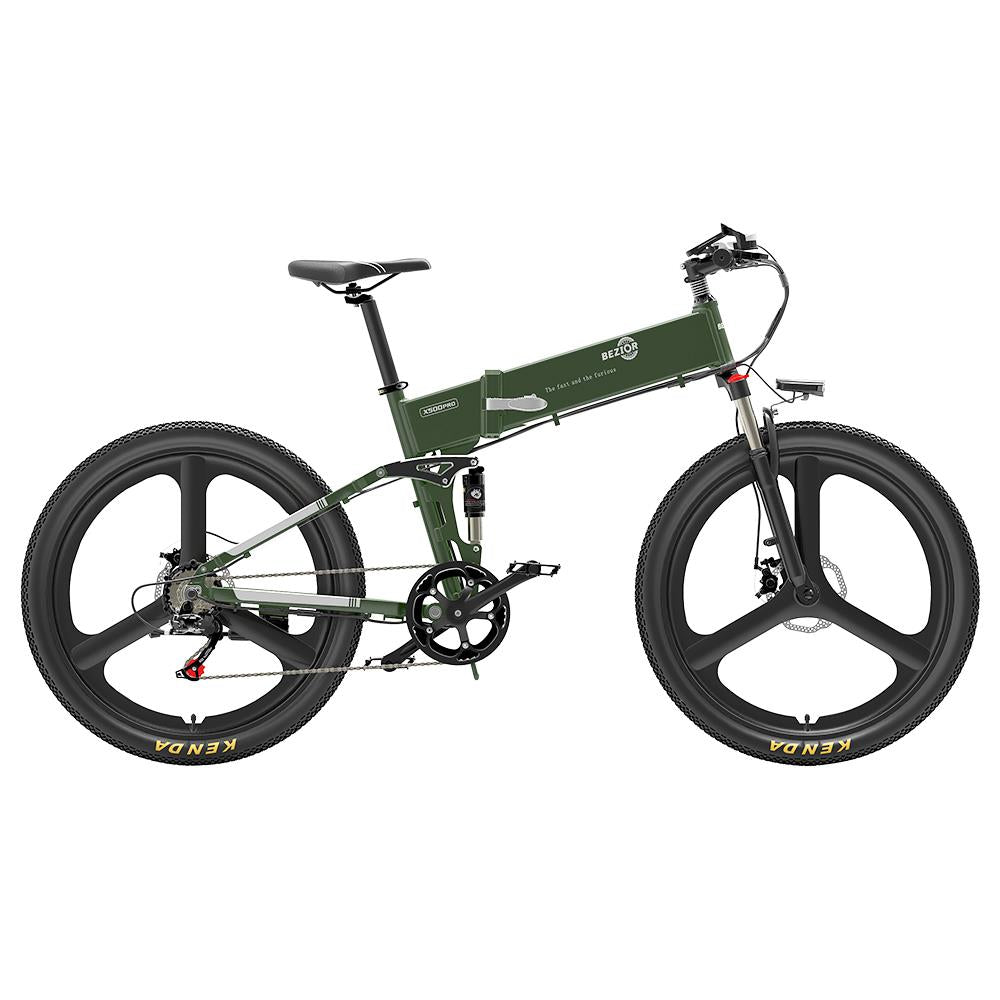 BEZIOR X500 Pro 26*1.95" Fat Tire Electric Folding Bike 500W Motor 48V 10.4Ah Battery