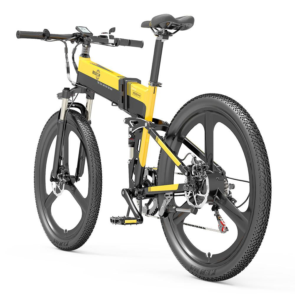 BEZIOR X500 Pro 26*1.95" Fat Tire Electric Folding Bike 500W Motor 48V 10.4Ah Battery