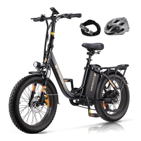 CYCROWN Free 20" Step-Thru Fat Tire All-Terrain Electric Bike 1000W Peak Motor 48V 15.6Ah Battery