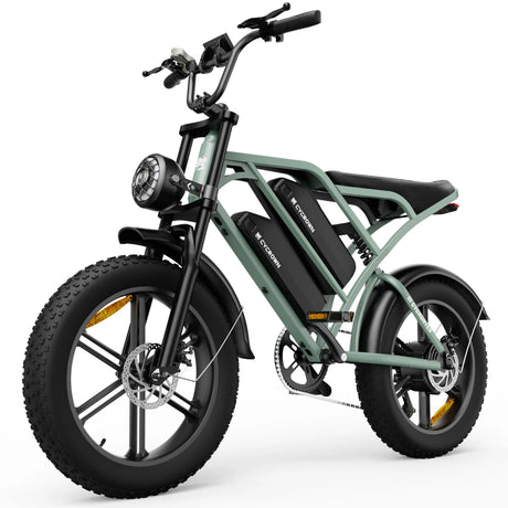 CYCROWN Hunter 20" Retro Fat Tire Electric Dirt Bike 1000W Peak Motor 48V 26Ah Dual Batteries