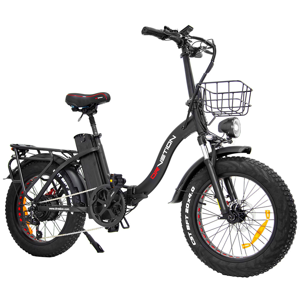 DRVETION CT20 20" Fat Tires Folding Electric Bike 750W Motor 48V 10Ah/15Ah/20Ah Battery