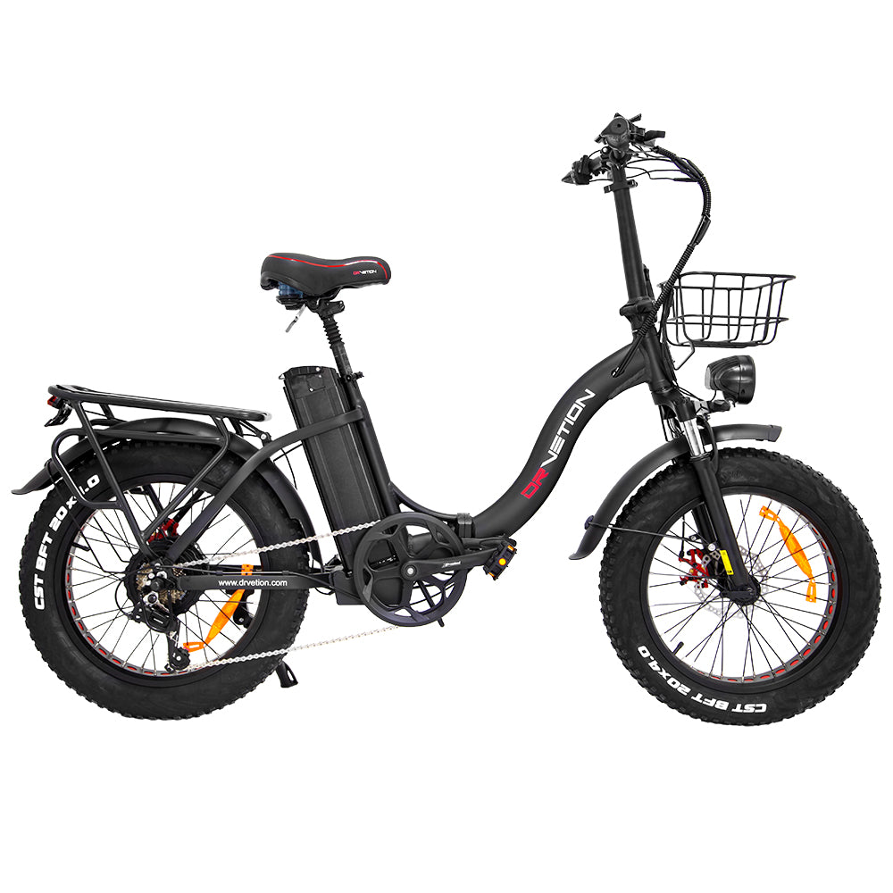 DRVETION CT20 20" Fat Tires Folding Electric Bike 750W Motor 48V 10Ah/15Ah/20Ah Battery