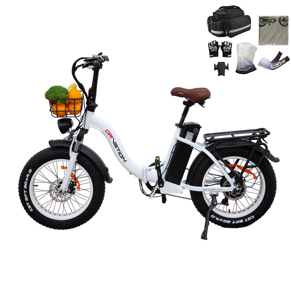 DRVETION CT20 20" Fat Tires Folding Electric Bike 750W Motor 48V 10Ah/15Ah/20Ah Battery