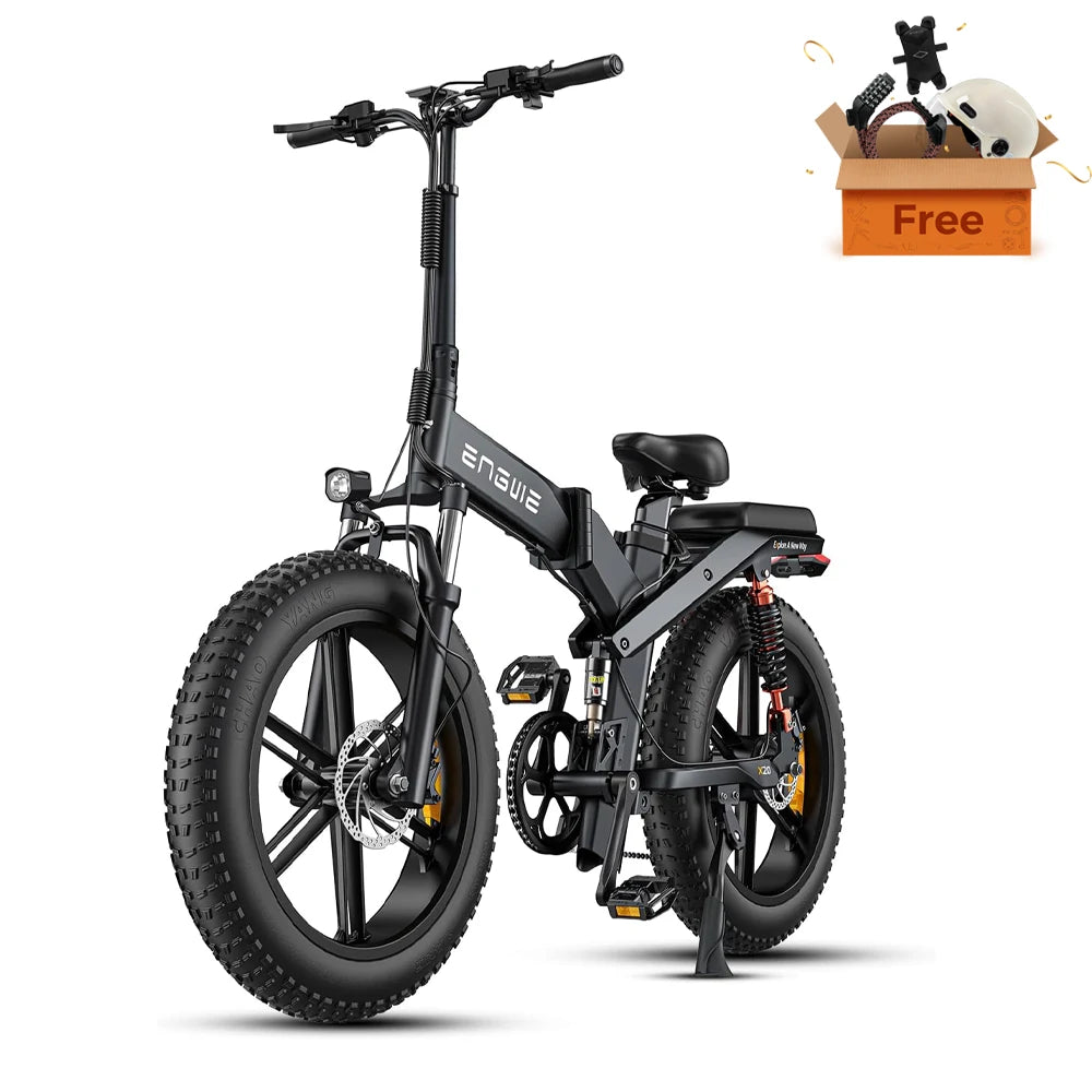 ENGWE X20 20" Fat Tire Folding Electric Bike MTB 1000W (Peak) Motor 48V 22.2Ah Dual Battery