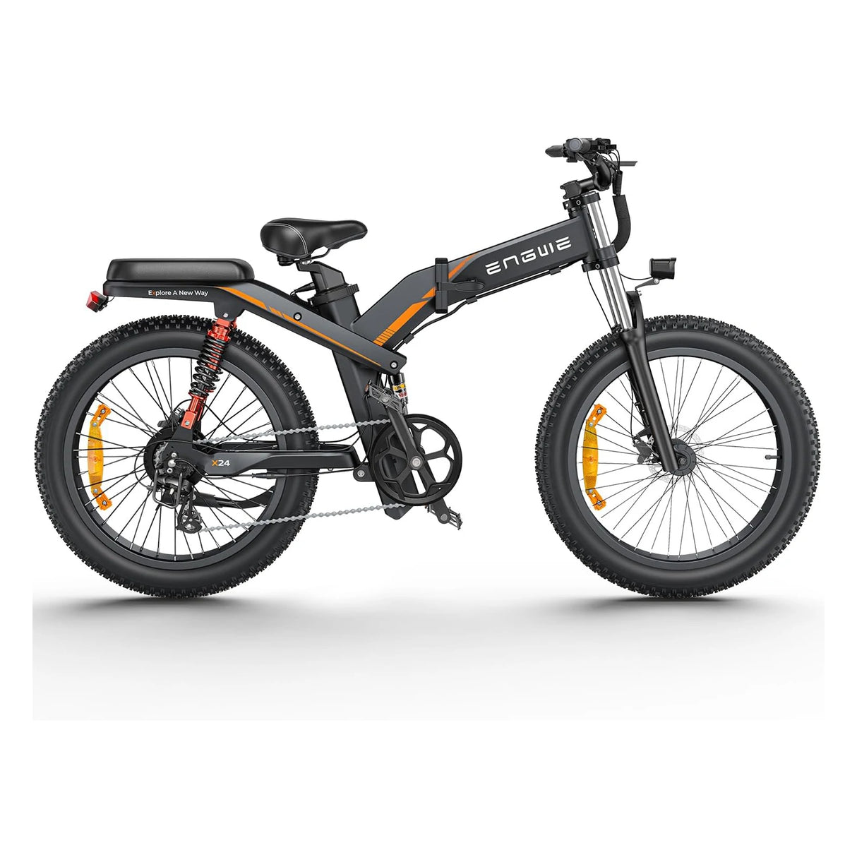 ENGWE X24 24" Fat Tire Folding Electric Bike MTB 1200W (Peak) Motor 48V 29.2Ah Dual Battery