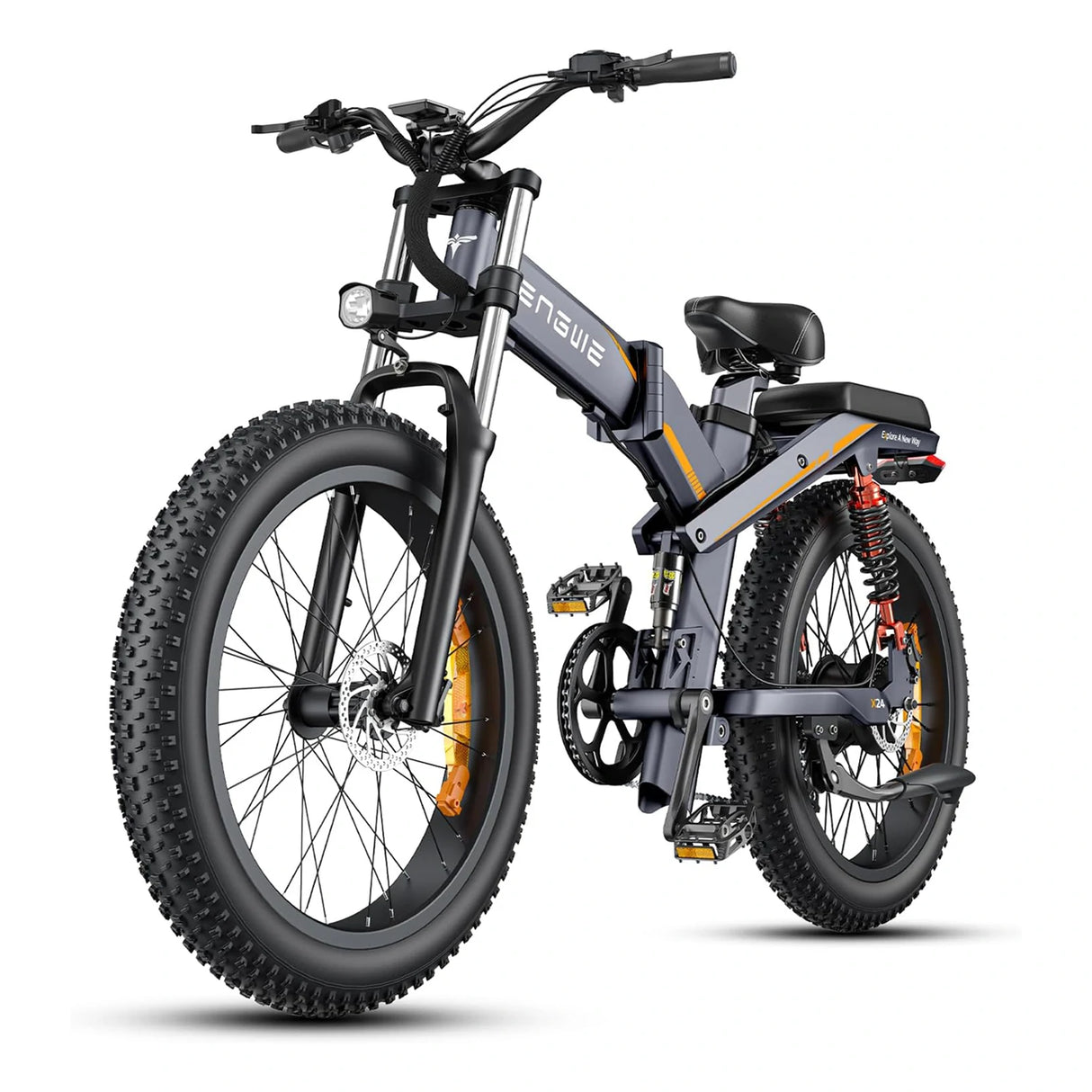 ENGWE X24 24" Fat Tire Folding Electric Bike MTB 1200W (Peak) Motor 48V 29.2Ah Dual Battery