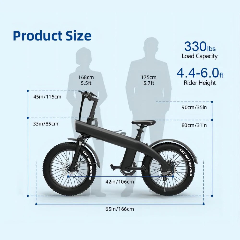 KIXIN Q3 Plus 20" Mountain Electric Bike 750W Motor 48V 13Ah Battery