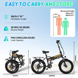 HITWAY BK10M 20" Folding Electric Bike 750W Motor 48V 12Ah Battery