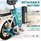 HITWAY BK5M 16" Folding Electric Bike 500W Motor 36V 12Ah Battery