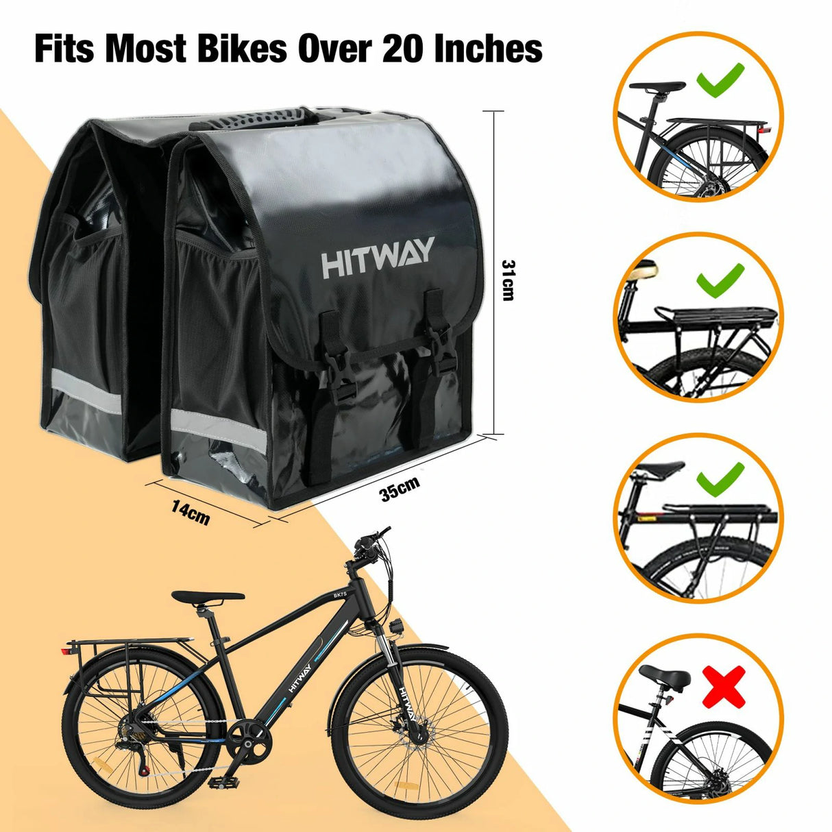 HITWAY GB3 Ebike Double Hanging Bag