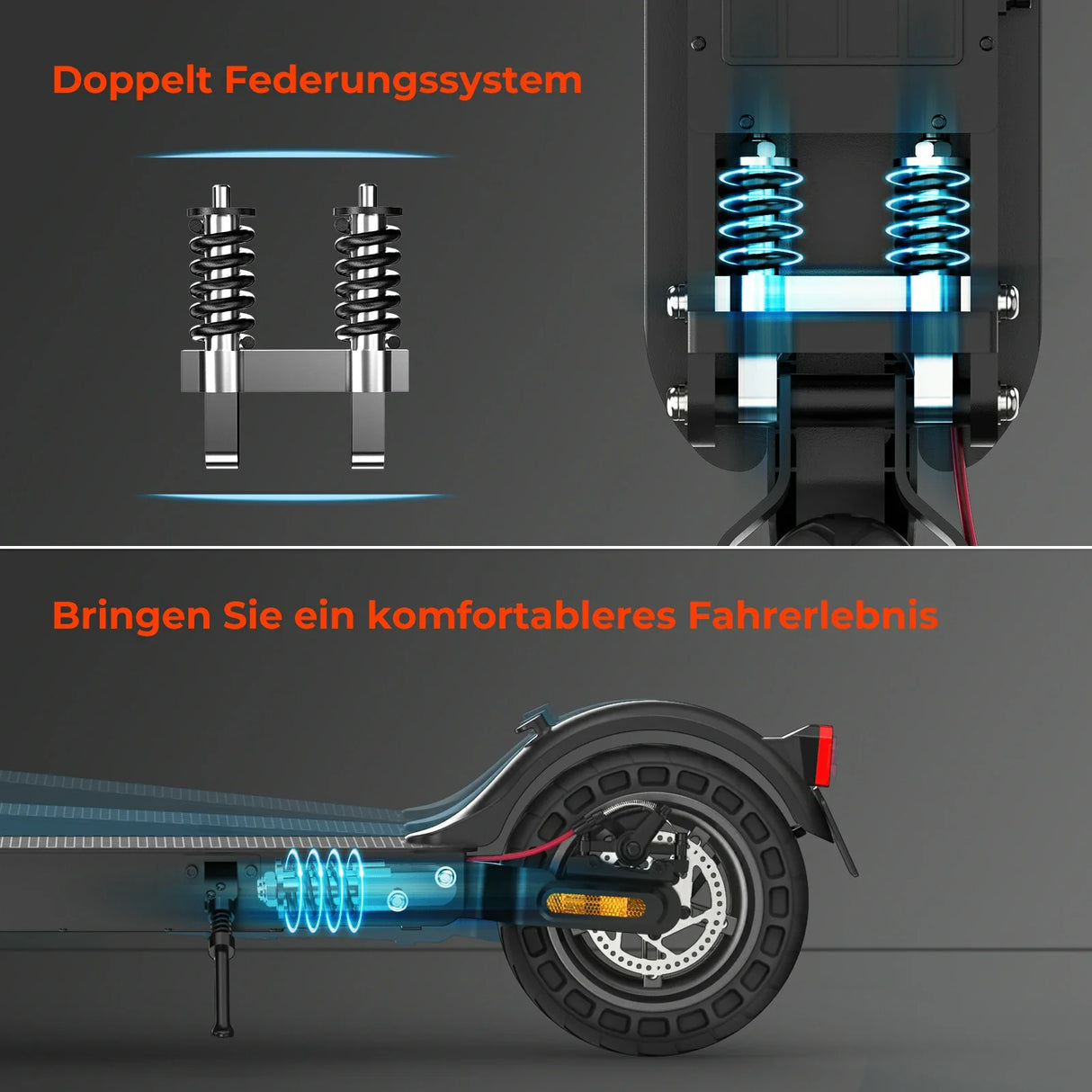 ISINWHEEL E9T Max 10" Scooter elettrico per pendolarismo Motore 500 W Batteria 42 V 10 Ah (ABE)