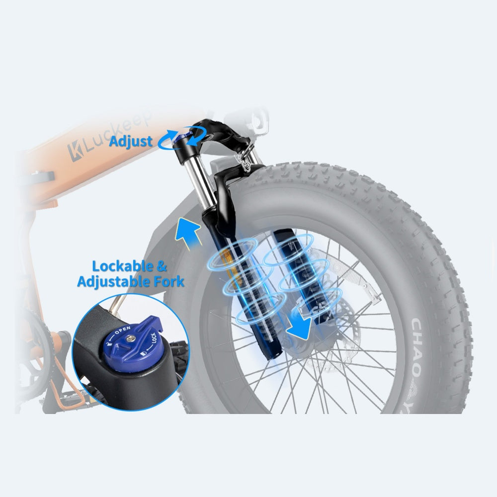 LUCKEEP X1 Lite 20" Folding Electric Bike 750W(1200W Peak) Motor 48V 15Ah Battery