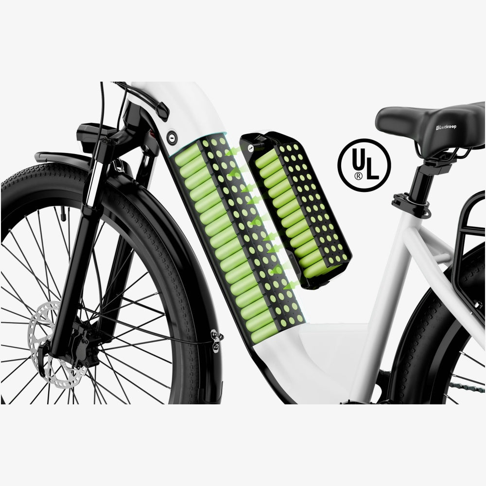 LUCKEEP X2 26" Step-Through City Commuter Electric Bike 750W(1200W Peak) Motor 48V 20Ah Battery