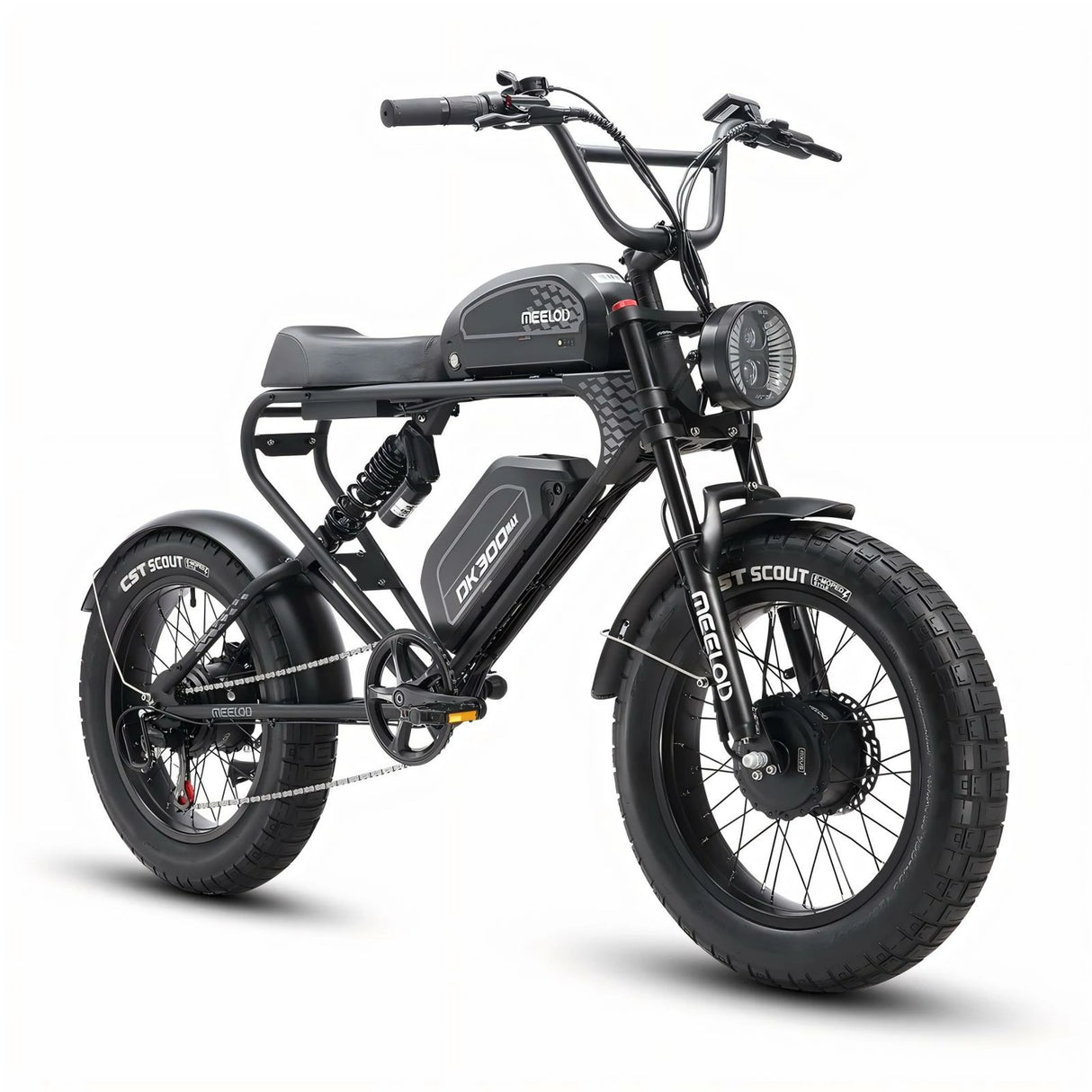 MEELOD DK300 MAX 20" Retro Moped Style Electric Bike 1200W Peak Dual Motors 48V 20Ah Dual Batteries