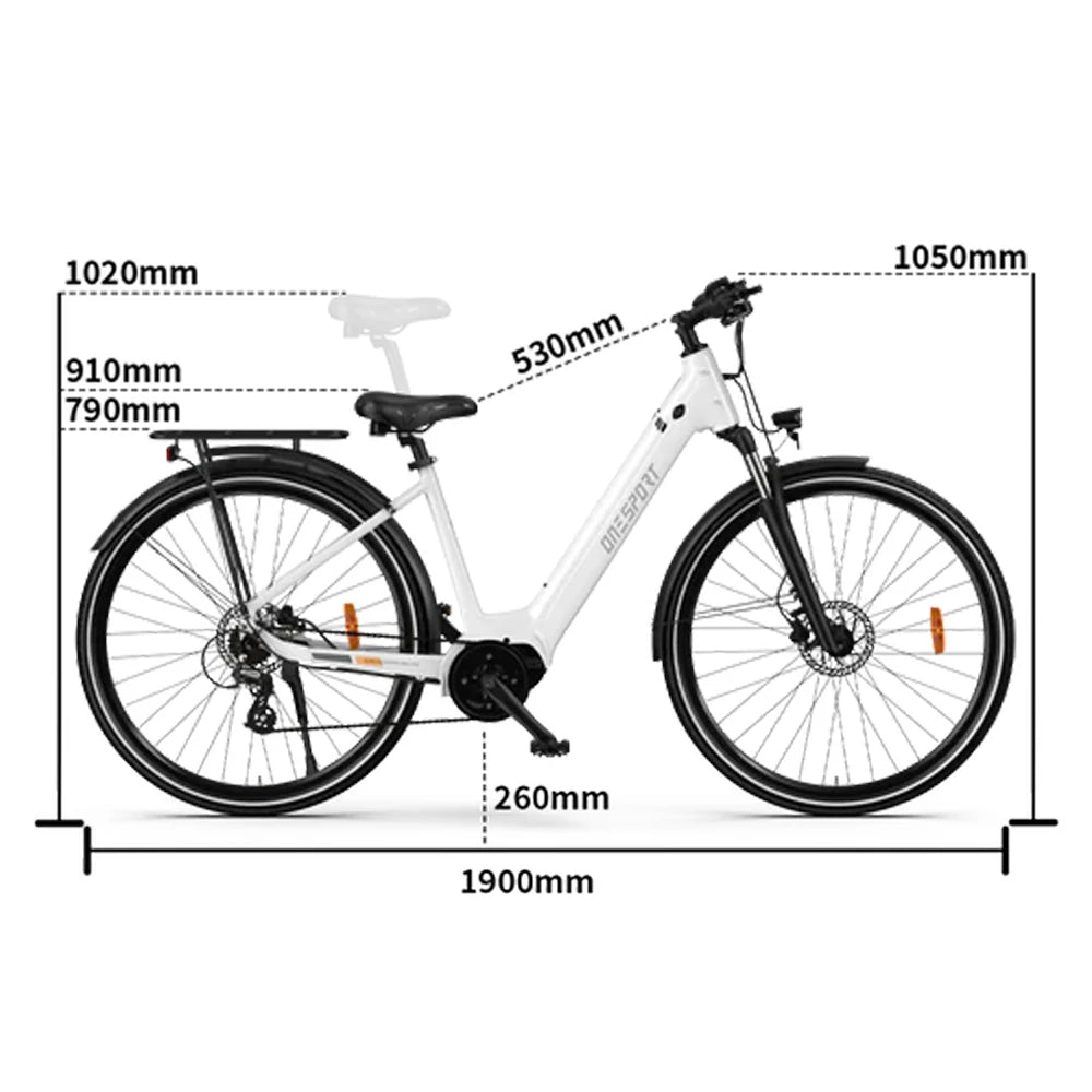 ONESPORT OT07 27.5" Commuter Electric Bike 250W Motor 36V 10.4Ah Battery