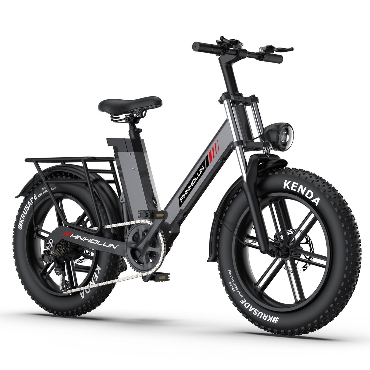 PHNHOLUN C6 Pro 20" Fat Tire Electric City Bike 1000W Motor 48V 17.5Ah Battery