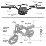 POLEEJIEK RT001 20" Retro Fat Tire Mountain Electric Bike 3000W Dual Motors 48V 25.6Ah Battery