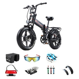 RANDRIDE YX20M-2 20" Folding Electric Bike 500W*2 (1000W*2 Peak) Dual Motors 48V 20Ah Battery