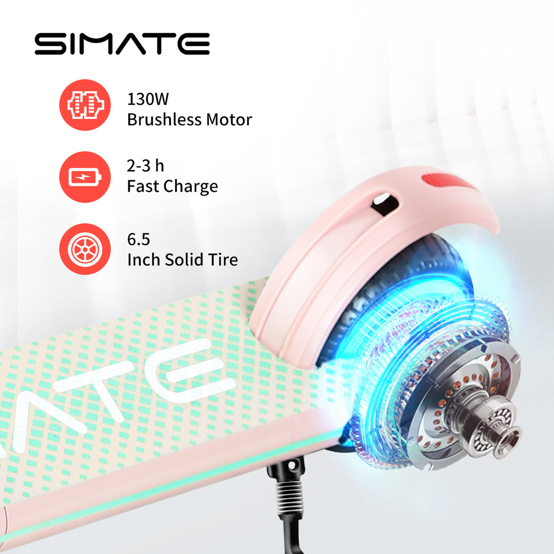 Simate S3 Trottinette électrique pour enfant Moteur 130 W Batterie 24 V 2,5 Ah