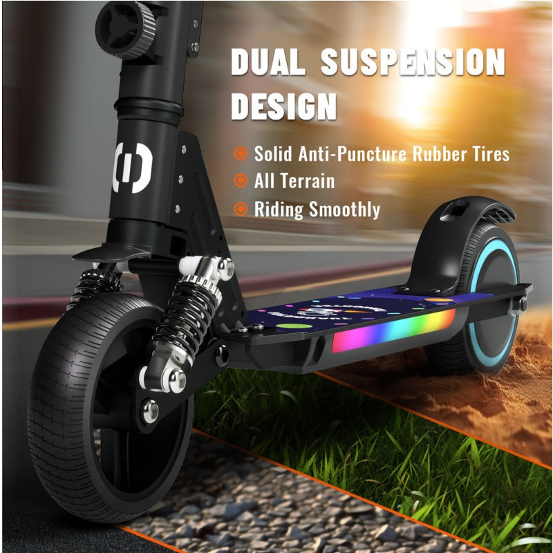 Simate S5 6.5" Kid's Foldable Colorful Body Lights Electric Scooter 130W Motor 24V 2.5Ah Battery (New)