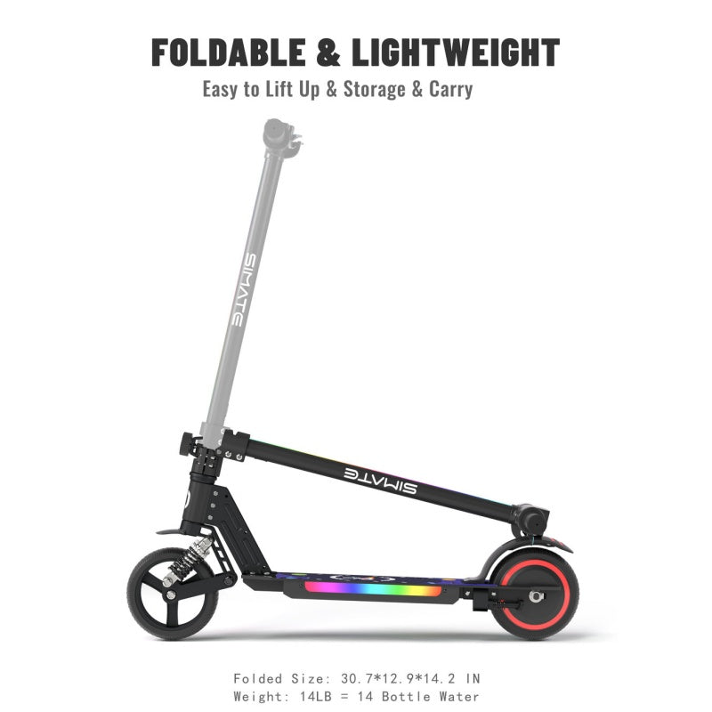 SIMATE S5 Kid's Foldable Colorful Body Lights Electric Scooter Combo (New)