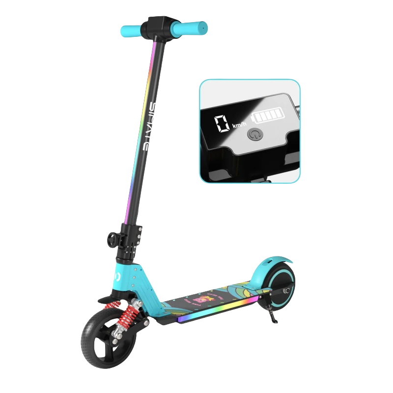 Simate S5 6.5" Kid's Foldable Colorful Body Lights Electric Scooter 130W Motor 24V 2.5Ah Battery