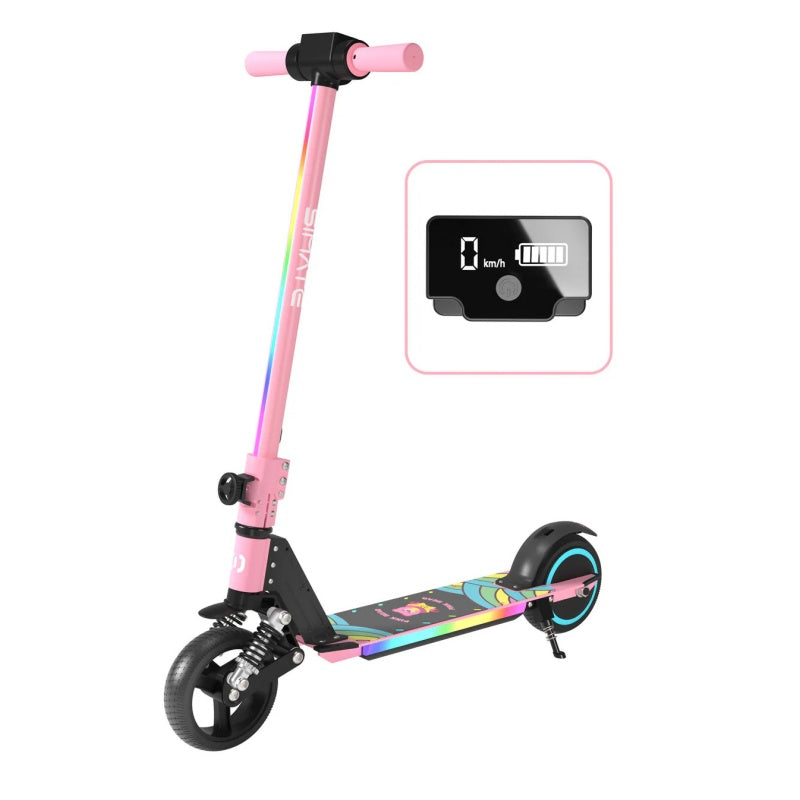 Simate S5 6.5" Kid's Foldable Colorful Body Lights Electric Scooter 130W Motor 24V 2.5Ah Battery