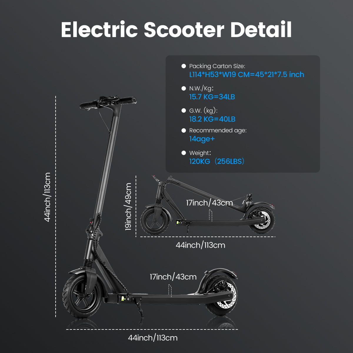 AILIFE CK85 8.5" Foldable Electric Scooter 350W Motor 36V 10Ah Battery
