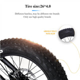 CMACEWHEEL M26 26'' Fat Tire Mountain Bike Elettrica Motore 750W Batteria 48V 17Ah