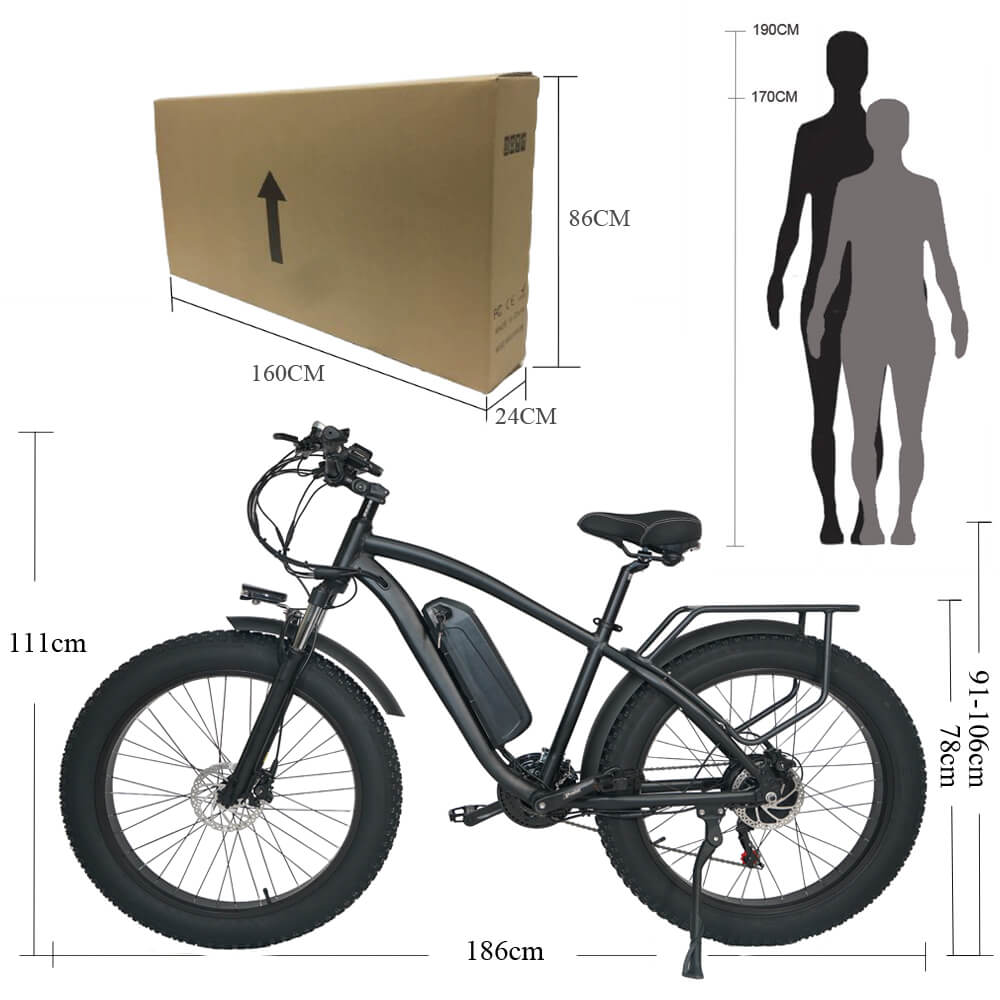 CMACEWHEEL M26 26 '' gros pneu VTT électrique 750 W moteur 48 V 17 Ah batterie