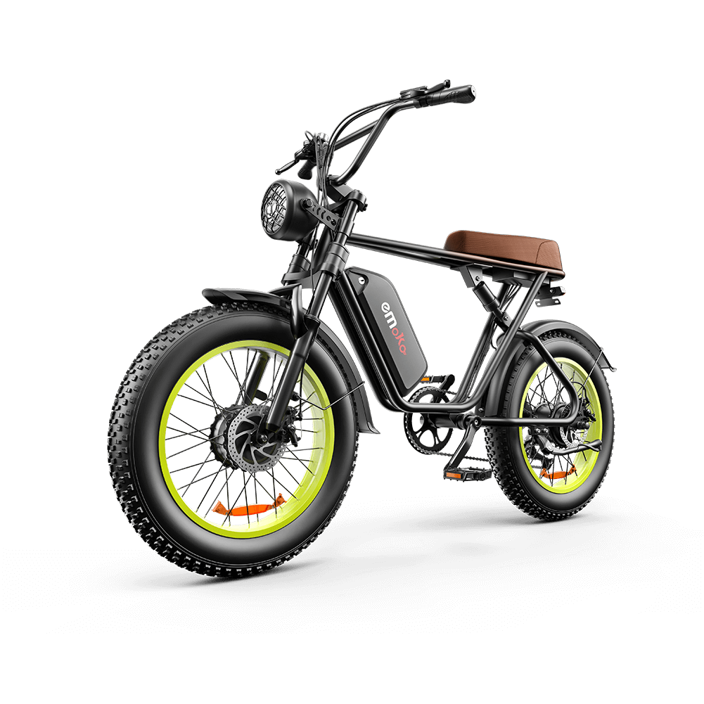 EMOKO-C91-20-inch-Fat-Tire-Electric-All-Terrain-Bike-1000w-Motor-48V-20Ah-battery-black-brown-with-green-wheel