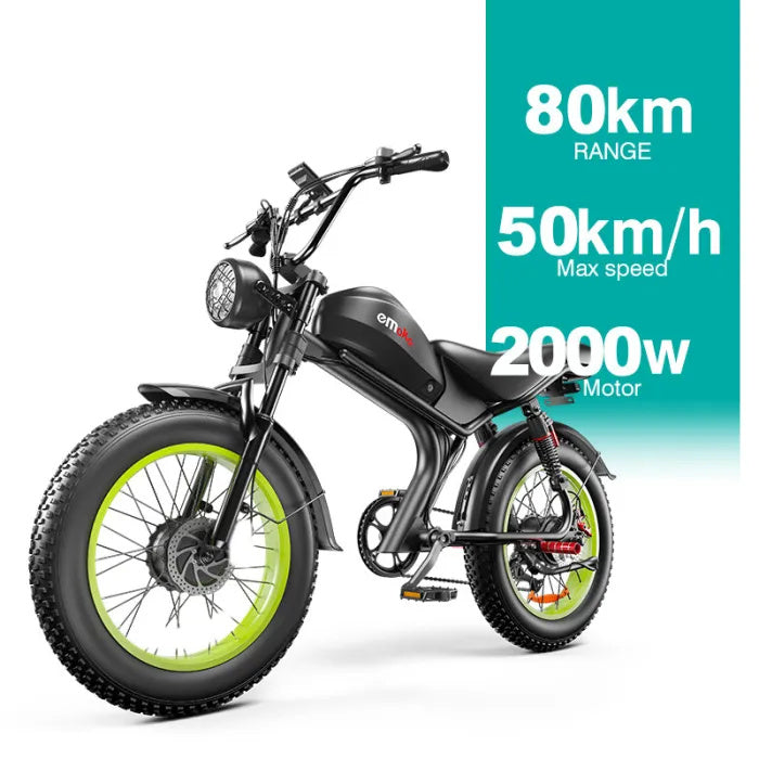 EMOKO C93 20" Fat Tire Electric Off-Road Bike 2*1000W Dual Motor 48V 20Ah/23Ah Battery