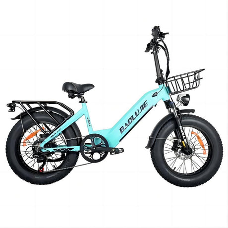 BAOLUJIE DP2003 20 inch Fat Tire Electric Bike 500W Motor 48V 12Ah Battery blue