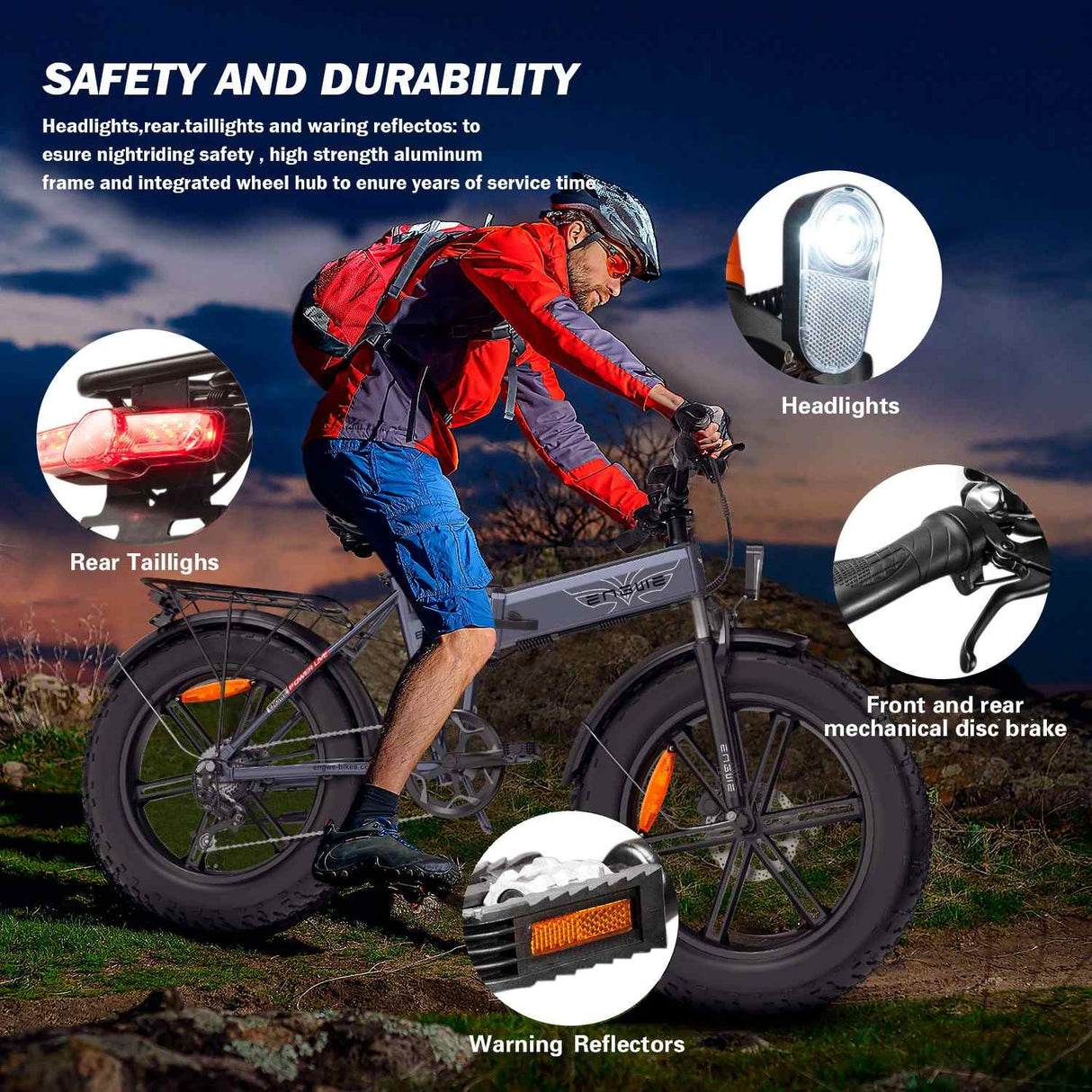 ENGWE EP-2 Pro 20" Fat Tire Folding Electric Bike 250W/750W Motor 48V 13Ah Battery