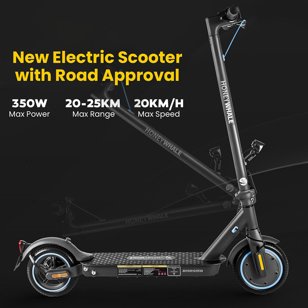 HONEY WHALE E9 Scooter elettrico pieghevole da 8,5 pollici Motore 350 W Batteria 36 V 7,5 Ah (ABE)