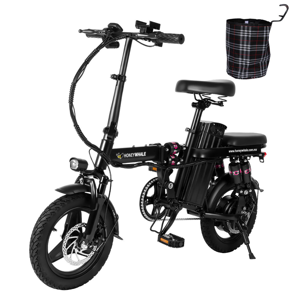 HONEY WHALE S6 Pro 14" Folding Electric Bike 350W Brushless Motor 48V 15Ah Battery