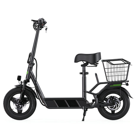 ISINWHEEL HyperX 14" Electric Scooter with Seat & Basket 700W Motor 48V 10Ah Battery