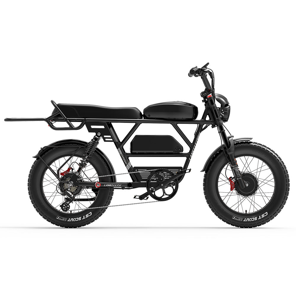 LANKELEISI X-Black Knight 20" Fat Tire All-Terrain Electric Bike 2000W Dual Motor 48V 45Ah Battery