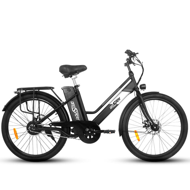 OneSport BK8 26 inch Electric Mountain Bike 250-350W Motor 36V 10.4Ah Battery black step-through