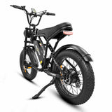 OneSport ONE S3 black fat tire electric bike, front left facing