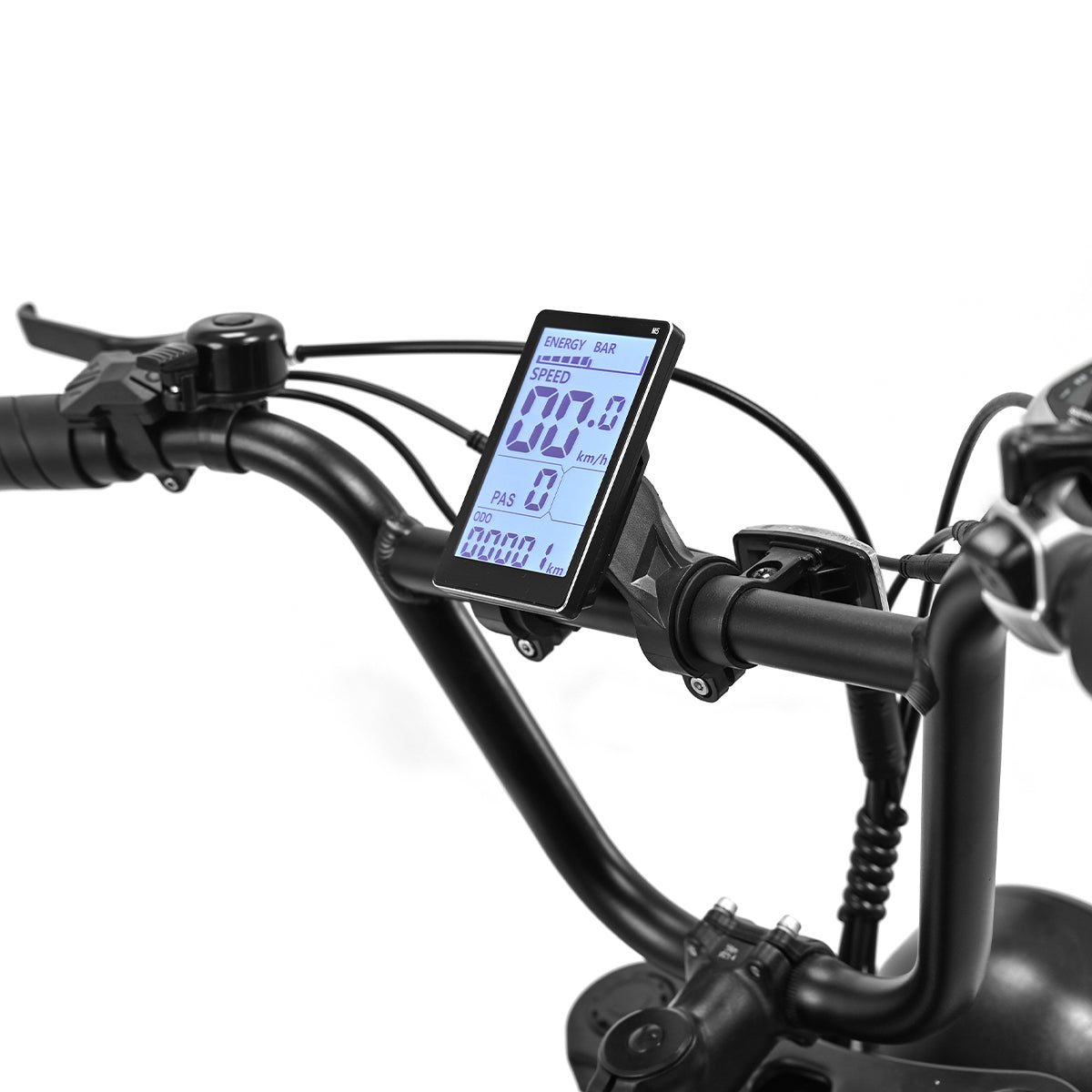 OneSport ONE S3 black fat tire electric bike LCD display