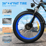 poleejiek fat tire electric bike supports walking on snow road, mountain road, sand road, city road