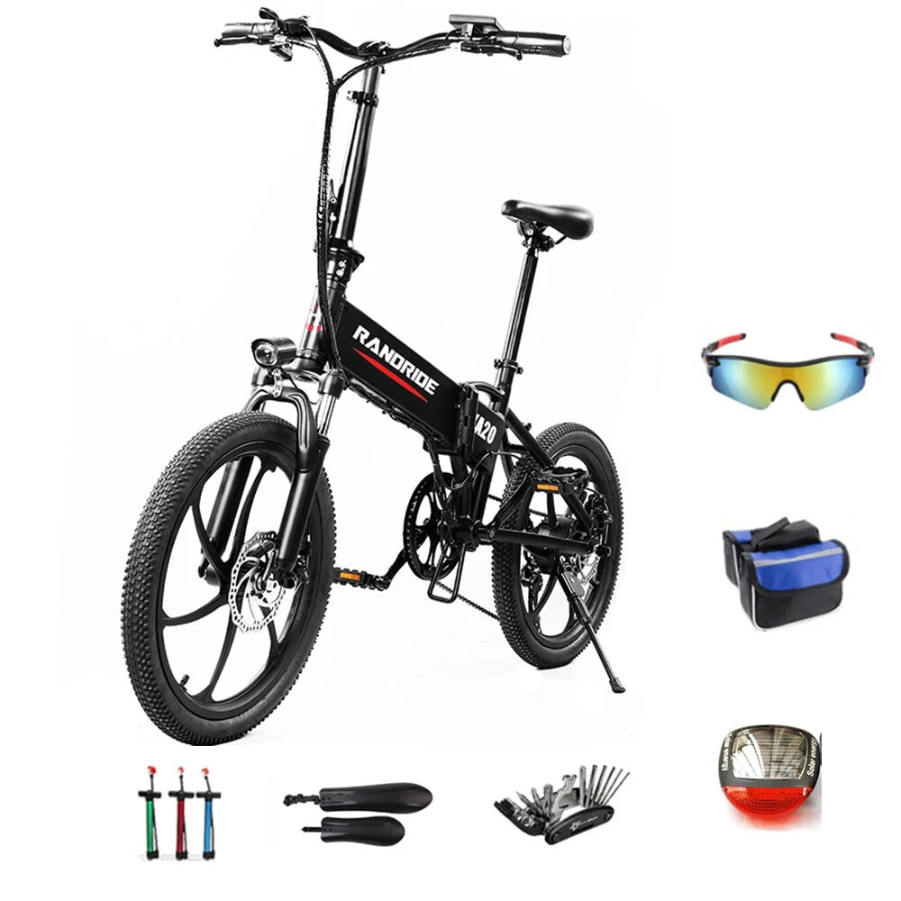 RANDRIDE YA20 20" Folding Electric Bike 500W Motor 48V 12.8Ah Battery