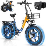 RIDSTAR MN20 20" Fat Tire Folding Electric Bike 1000W Motor 48V 15Ah/20AH Battery